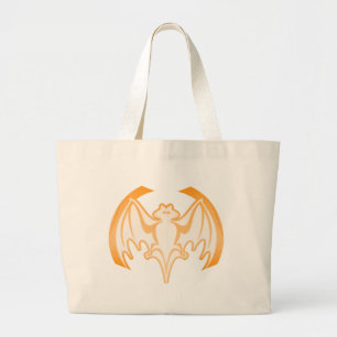 Bat Orange Inv The MUSEUM Zazzle Gifts Large Tote Bag