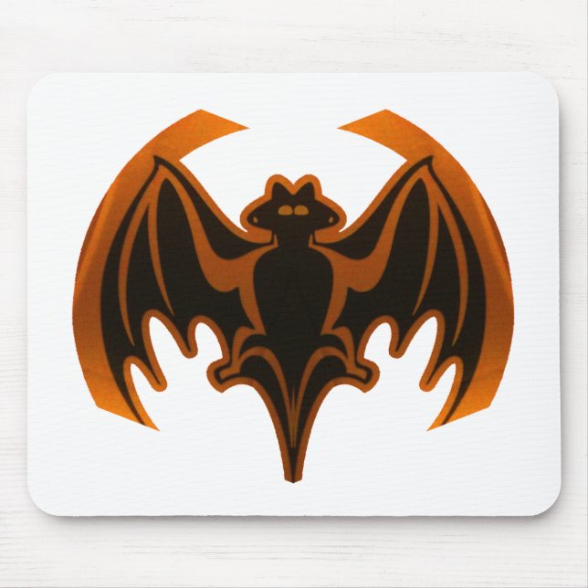 Bat Orange The MUSEUM Zazzle Gifts Mouse Pad (Front)