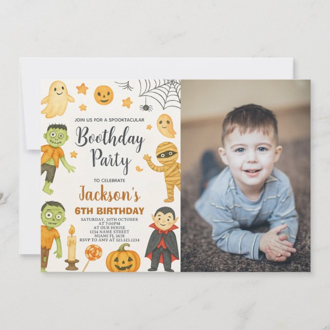 Bat Party Enfants Halloween Invitation anniversair (Devant)
