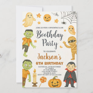Bat Party Kids Halloween Birthday Invitation
