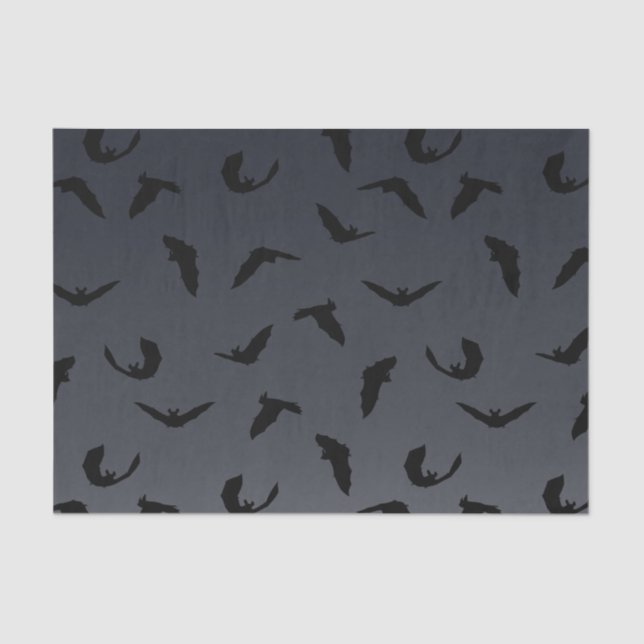 Bat pattern on gradient grey tissue paper (Front)