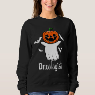 Bat Pumpkin Ghost Oncology Cool Halloween Oncologi Sweatshirt