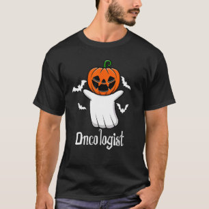 Bat Pumpkin Ghost Oncology Cool Halloween Oncologi T-Shirt