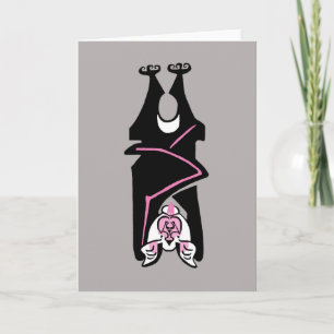 BAT rose et noir - Animaux sauvages - Carte de voe