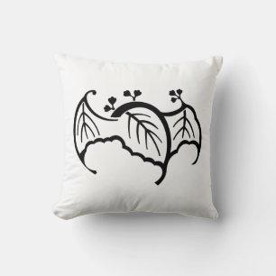 Bat shaped paulownia throw pillow