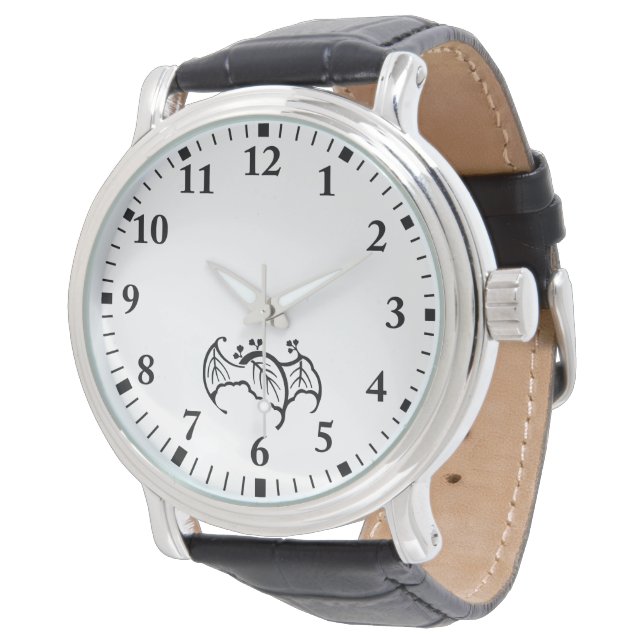 Bat shaped paulownia watch (Angled)