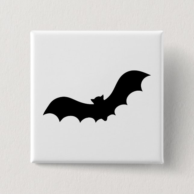 Bat Silhouette 2 Inch Square Button (Front)