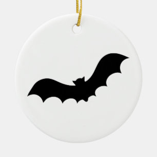 Bat Silhouette Ceramic Ornament
