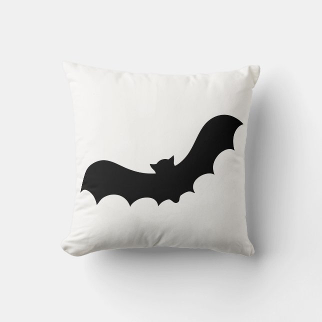 Bat Silhouette Throw Pillow (Front)