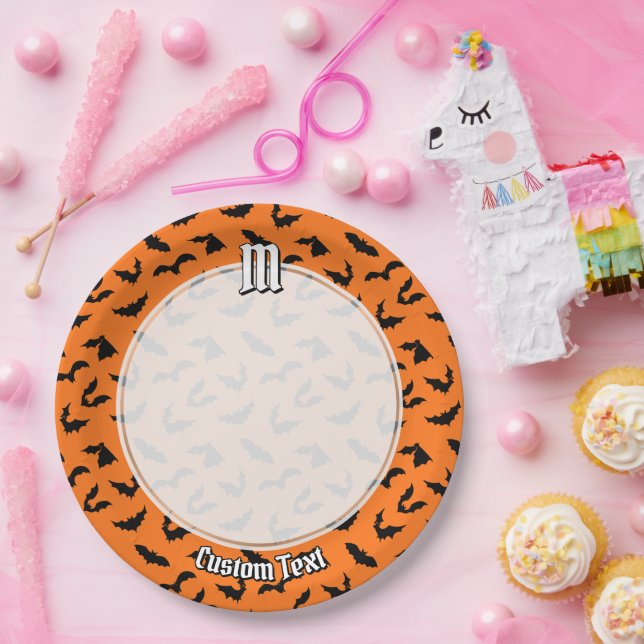 Bat Silhouettes Pattern Paper Plate (Party)