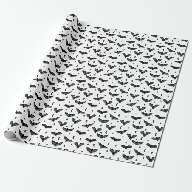 Bat Silhouettes Wrapping Paper (Unrolled)