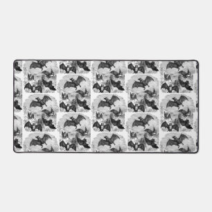 Bat Sketch Halloween Pattern  Desk Mat