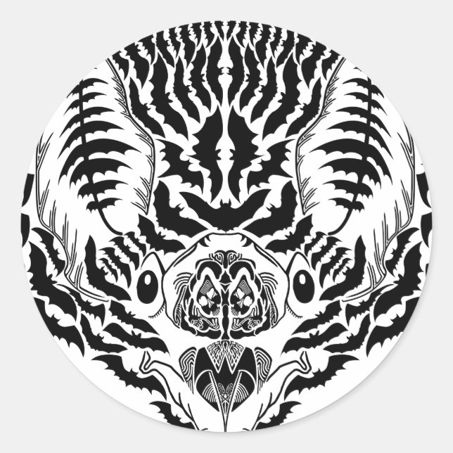 Bat Spirit Animal Classic Round Sticker (Front)