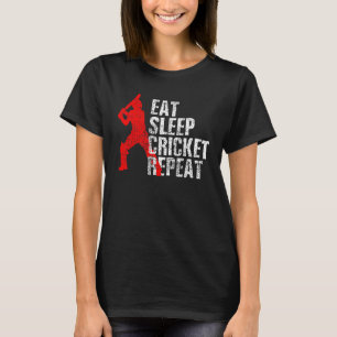 Bat Sports Cricket Pro Eat Sleep Cricket Repeat T-Shirt