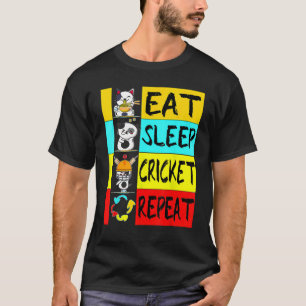 Bat Sports  Cricket Pro  Eat Sleep Cricket Repeat T-Shirt