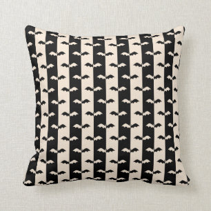 Bat Stripes Throw Pillow