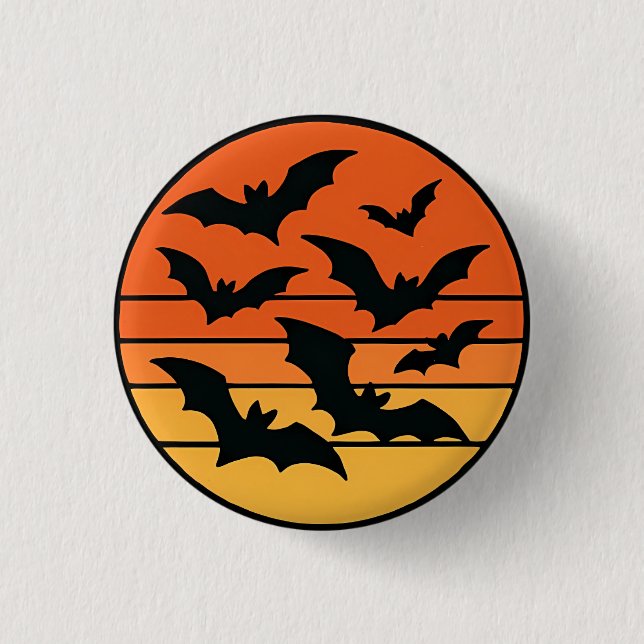 Bat Sunset  1 Inch Round Button (Front)