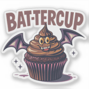 Bat-tercup Funny Halloween Cupcake Food Pun 