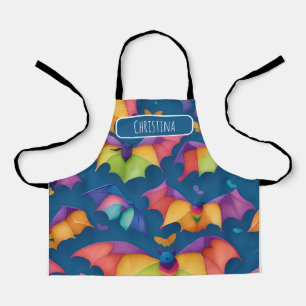 Bat Watercolor Colourful Personalized Pattern Apron