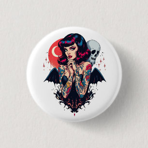 Bat Wing Beauty 1 Inch Round Button