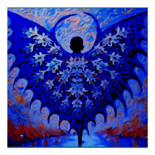 Bat Wing Creature With Awesome Blue Wingspread Poster