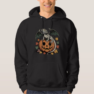 Bat Wing Lizard on Jack-o'-Lantern Hoodie