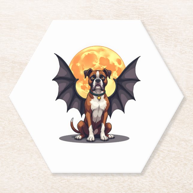 Bat Wings Boxer Paper Coaster (Front)
