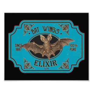BAT WINGS ELIXIR  funny halloween  Photo Print