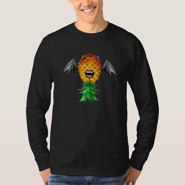 Bat Wings Vampire Bite Swinger Upside Down Pineapp T-Shirt (Front)