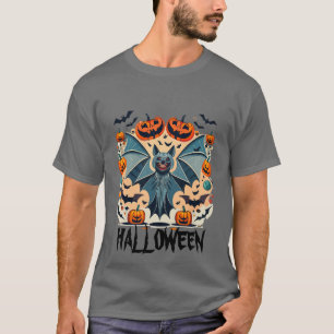 Bat with open wings funny halloween T-Shirt