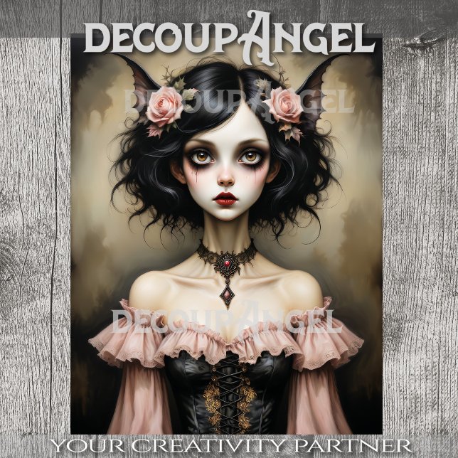 Bat Woman Gothic Elegance Decoupage Tissue Paper (Creator Uploaded)