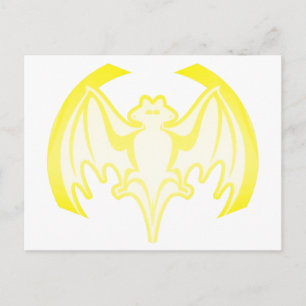 Bat Yellow Inv The MUSEUM Zazzle Gifts Postcard