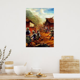 Bataille dans l'Art numérique du village Poster #0