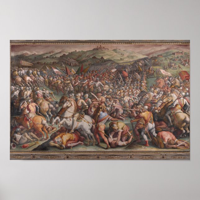 Bataille de Marciano par Vasari - Poster (Devant)