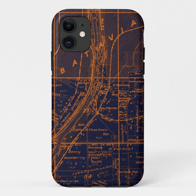 BATAVIA ILLINOIS 1871 MAP FOX RIVER VALLEY Case-Mate iPhone CASE (Back)