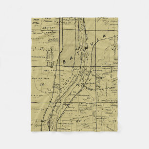 BATAVIA ILLINOIS 1871 MAP FOX RIVER VALLEY FLEECE BLANKET