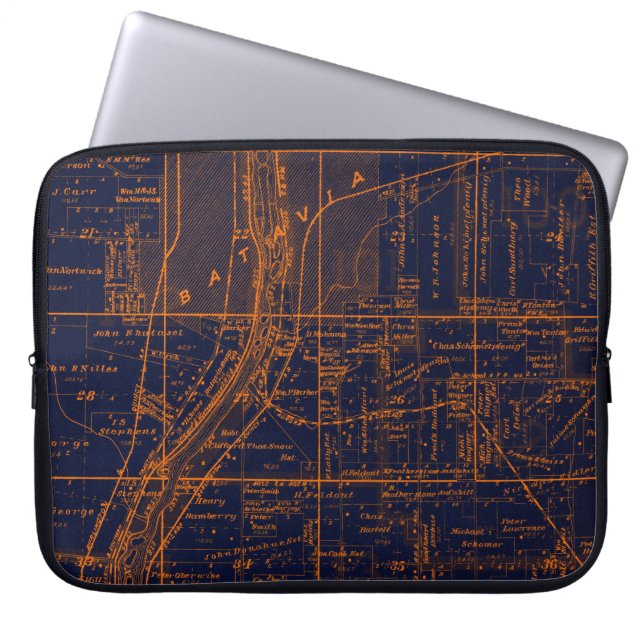 BATAVIA ILLINOIS 1871 MAP FOX RIVER VALLEY LAPTOP SLEEVE (Front)