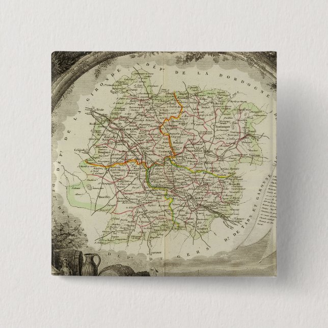 Batch and Garonne 2 Inch Square Button (Front)