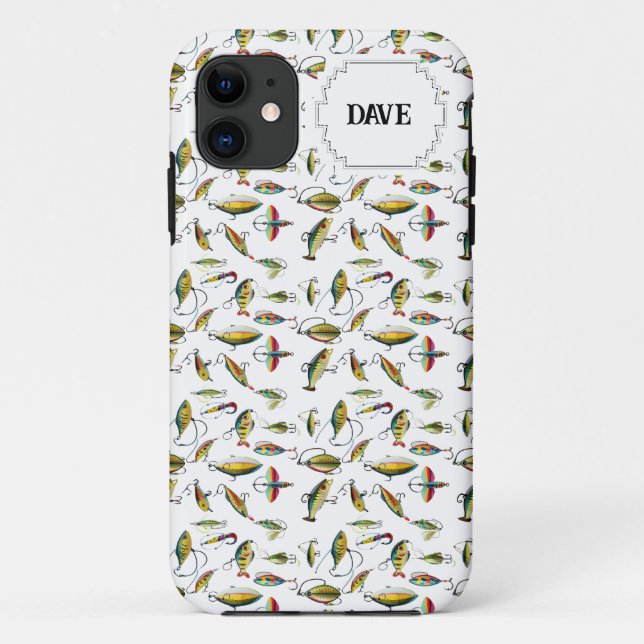 Batch Of Fishing Lures Pattern Customizable Case-Mate iPhone Case (Back)