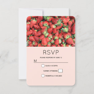 Batch of Red Juicy Strawberries RSVP Card