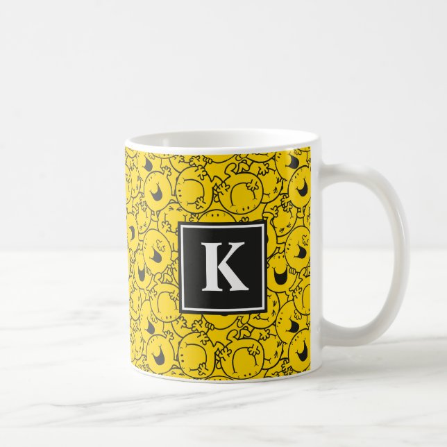 Batch of Yellow Smiles Pattern | Monogram Coffee Mug (Right)