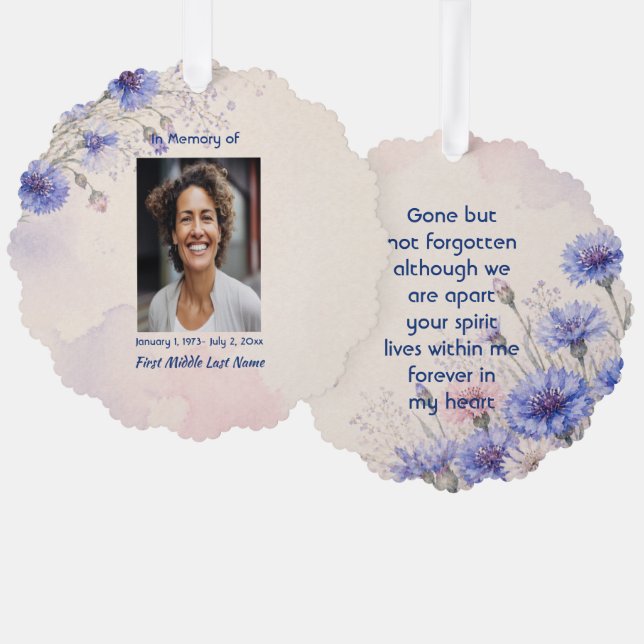 Batchelor Button Memorial Prayer Keepsake Ornament Card (Front/Back)