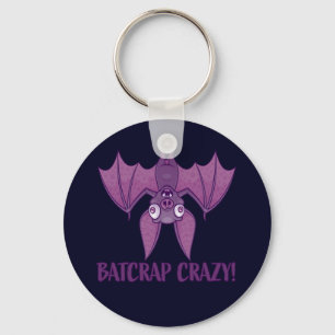 Batcrap Crazy Wacky Cartoon Bat Keychain