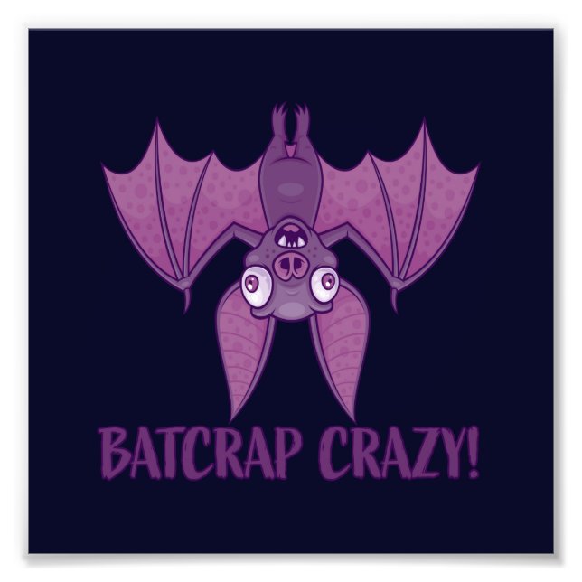 Batcrap Crazy Wacky Cartoon Bat Photo Print (Front)