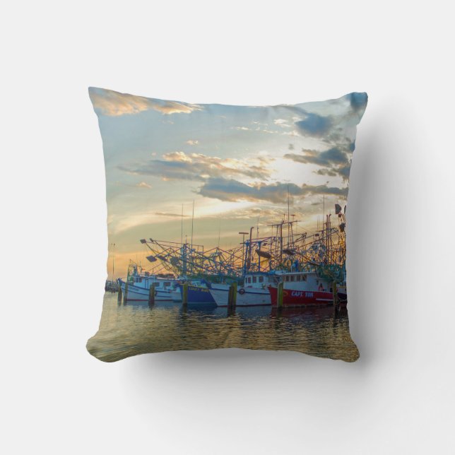 Bateau à crevettes et Coussin pélican (Recto)