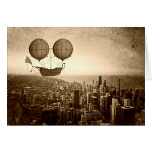 Bateau à vapeur au-dessus de la carte plat Chicago