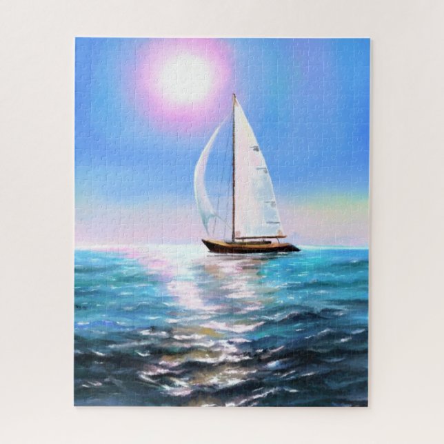 Bateau à voile à SunriseJigsaw Puzzle - Pinting (Vertical)