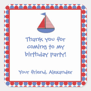 Bateau à voile Anniversaire Fête Favoriser Sticker