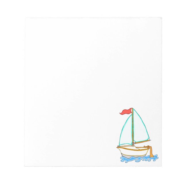 Bateau à voile coloré 1 Bloc-notes (Devant)