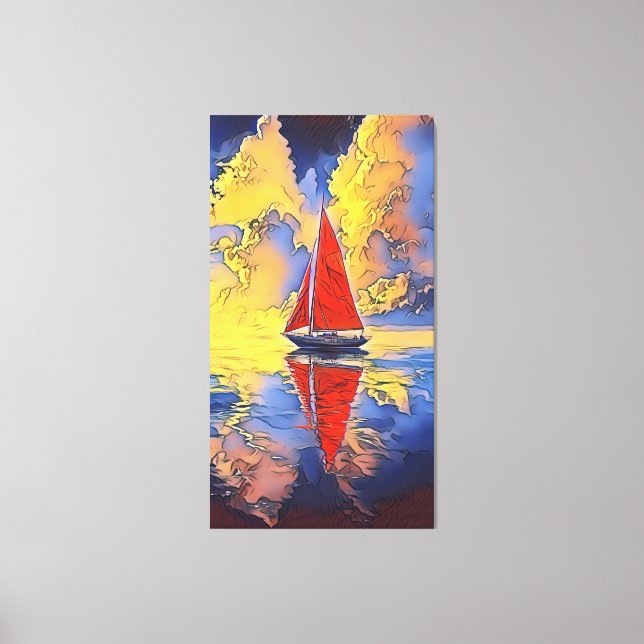 Bateau à voile en toile de style Peinture (Recto)